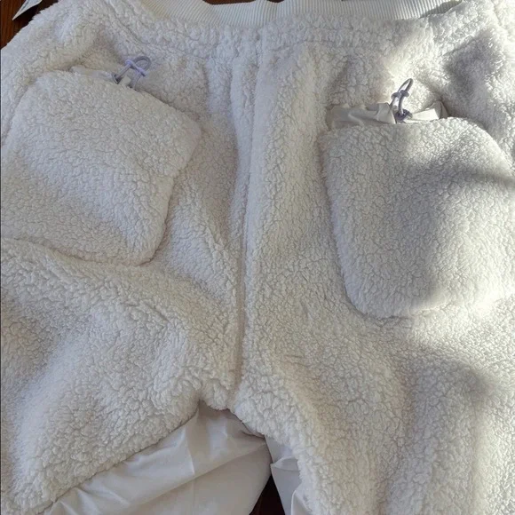 Free People FP Movement Sundown Fleece Pants white medium ski cozy lounge new - Picture 11 of 16
